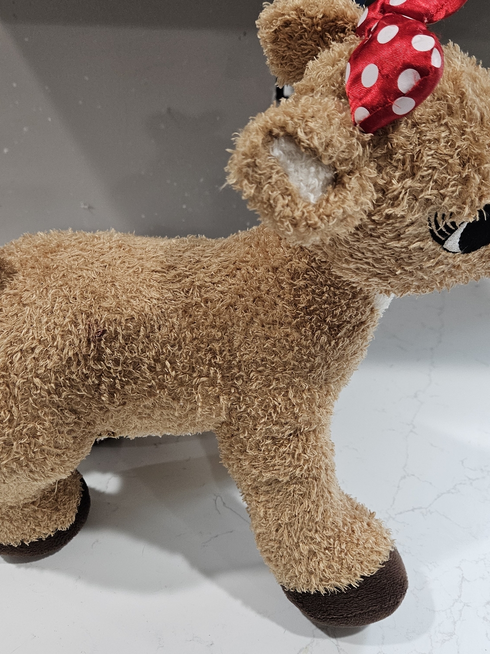 Build-A-Bear Tan and White Fawn with Red Polka Dot Bow - Picture 2 of 5